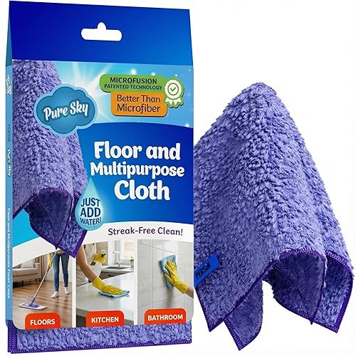 Pure-Sky Magic Deep Clean Cleaning Cloth - JUST ADD Water No Detergents Needed - Multipurpose Ultra Microfiber Cloth - Stick-Attachable for Mop, or as
