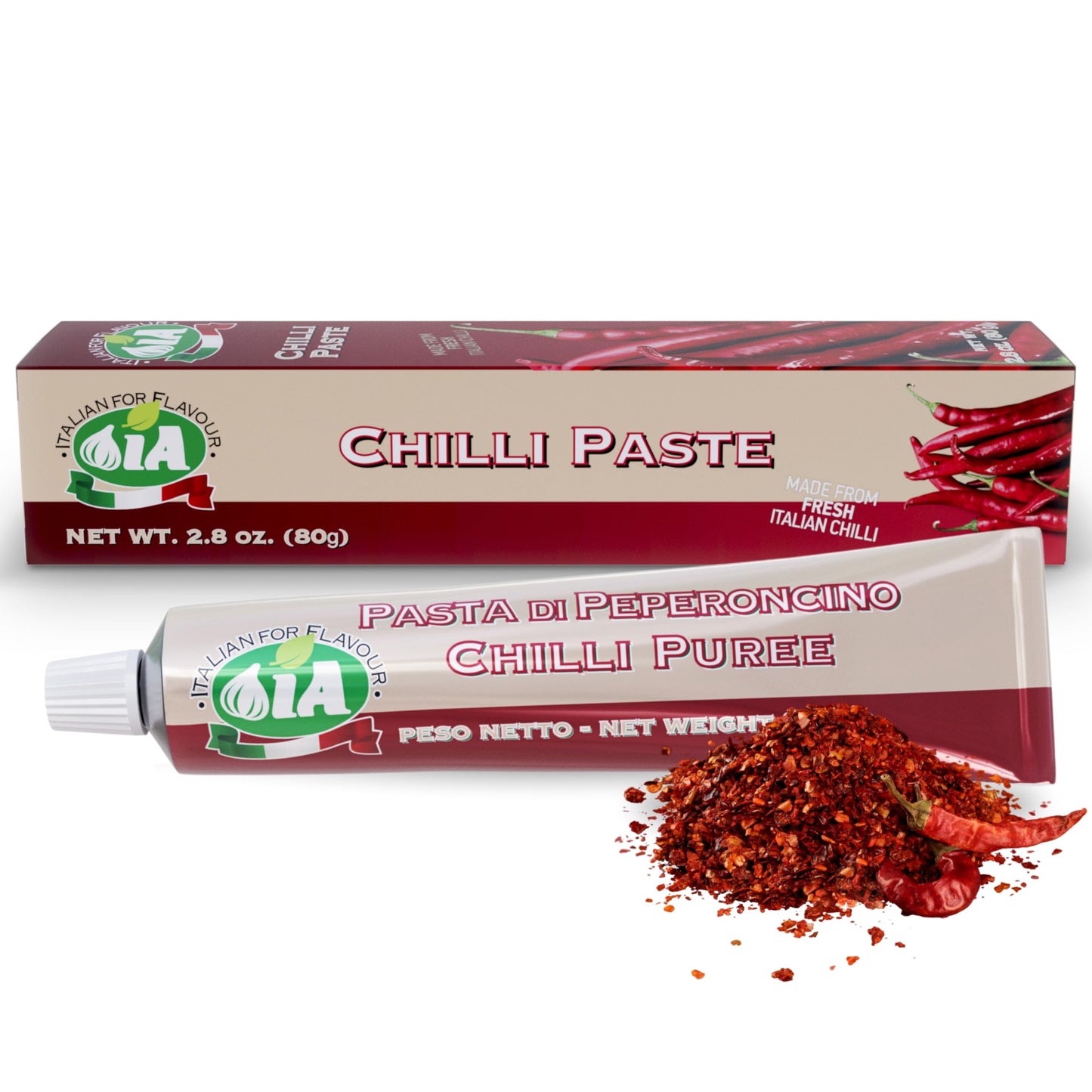 IA Chilli Paste Ready to Use in a 2.82oz (80g) Tube - Perfect for Sauces, Avocado Toast and Salads, Gluten-Free, Recyclable and Anti-Waste Packaging