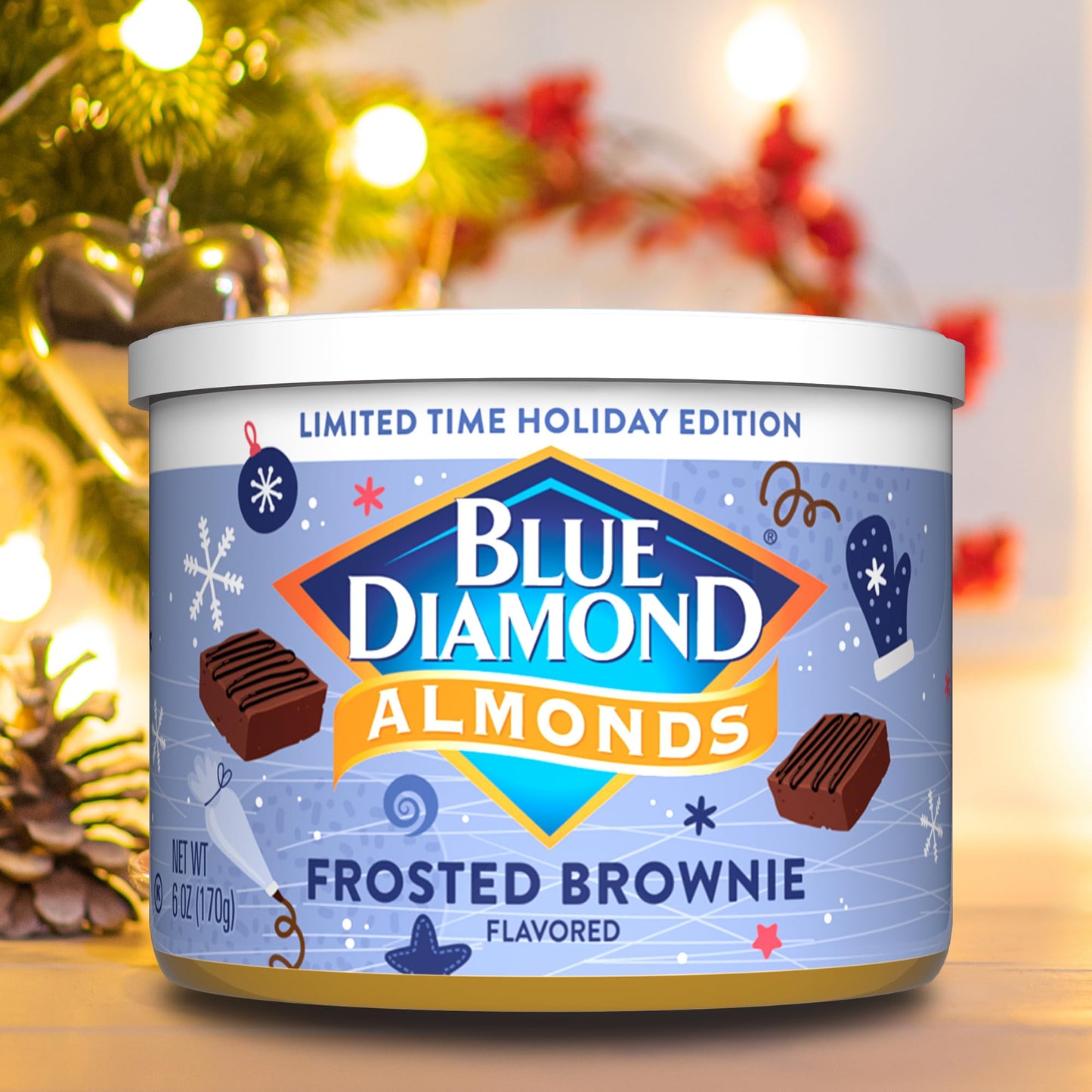 Blue Diamond Almonds, Holiday Frosted Brownie Flavored Sweet Snack Nut Almonds Perfect Size for On-The-Go, Holidays and Gatherings, Lunch, Adults