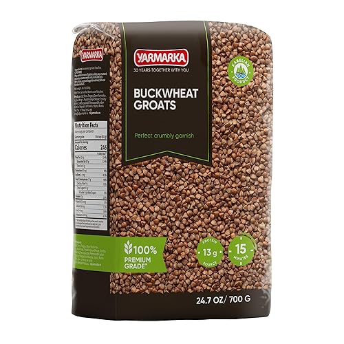 Yarmarka Toasted Buckwheat Groats (Kasha) 24.7 oz (700 g) Roasted Whole Grain, Traditional Eastern European Style, Plant Based Diet Friendly