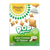 Simple Mills Pop Mmms Sour Cream and Onion Baked Snack Crackers, 1 Pack, Bite-Sized Gluten Free Crackers Made with Real Sour Cream and Wholesome