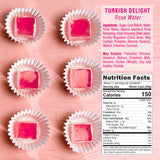 HazerBaba Turkish Delight Rose Candy, 16oz (Pack of 1), Vegan Snack Box