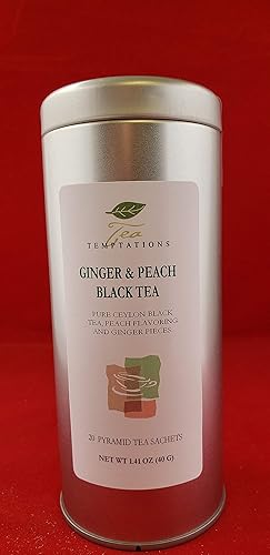 Ginger Peach Black Tea in Pyramid Sachets (2 Tins)