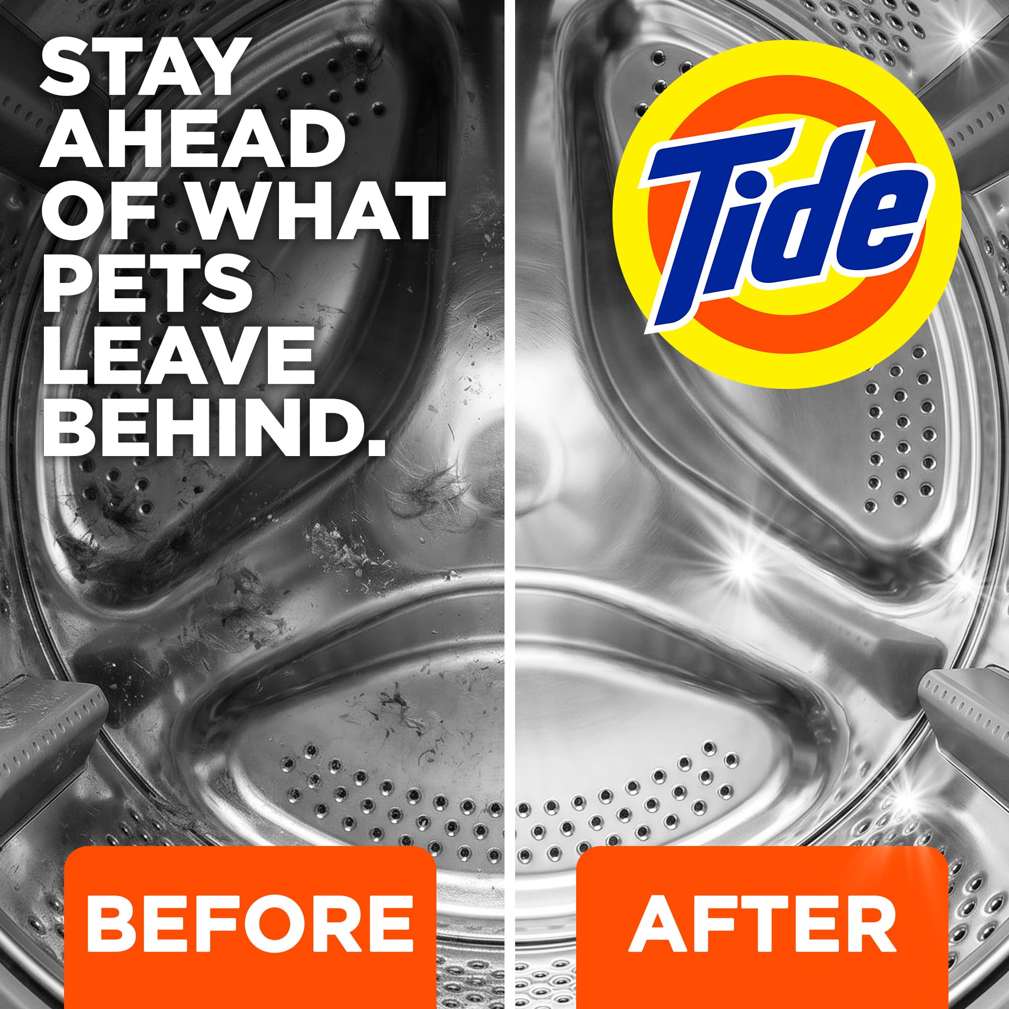 Tide Pet Washing Machine Cleaner 52 Week Supply with Oxi for Front and Top Loader Washer Machines, Deep Cleaning Residue & Odor Eliminator, 12 Month