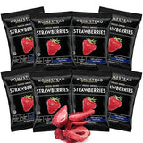 HOMESTEAD RESERVE Freeze Dried Strawberry, Pack of 8 Dried Fruit Snacks Individual Packs, Ideal Fruits Chips for Healthy Lifestyles and Active Living