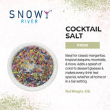 Snowy River Cocktail Salt Pride Rainbow Blend - All Natural Rimming Salt for Margaritas & Cocktails with Sweet & Savory Overtones (80oz-5lb Bag)