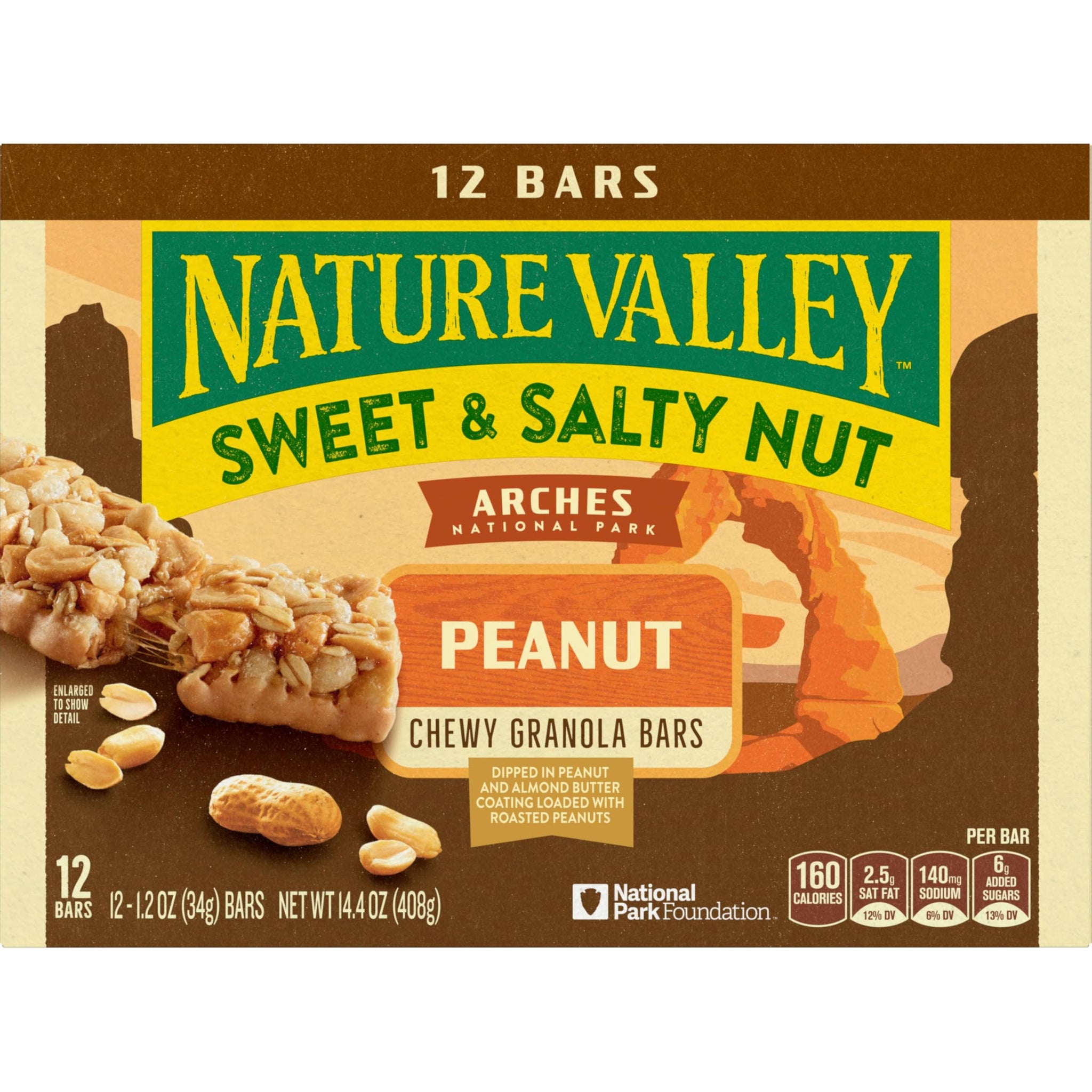 Nature Valley Granola Bars, Sweet and Salty Nut, Peanut, 12 Bars, 14.4 oz