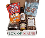 Box of Maine Sweet and Spicy Box - 6 Item Gift Set (Raye's Mustard, Wicked Hot Sauce, Chocolate Whoopie Pie, Chocolate Carmel & Sea Salt Popcorn