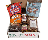 Box of Maine Sweet and Spicy Box - 6 Item Gift Set (Raye's Mustard, Wicked Hot Sauce, Chocolate Whoopie Pie, Chocolate Carmel & Sea Salt Popcorn