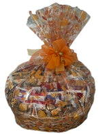 Fall Themed Gourmet Gift Basket filled cookies, candy, snacks Hand-Crafted and Customizable with a huge double bow. (Standard)