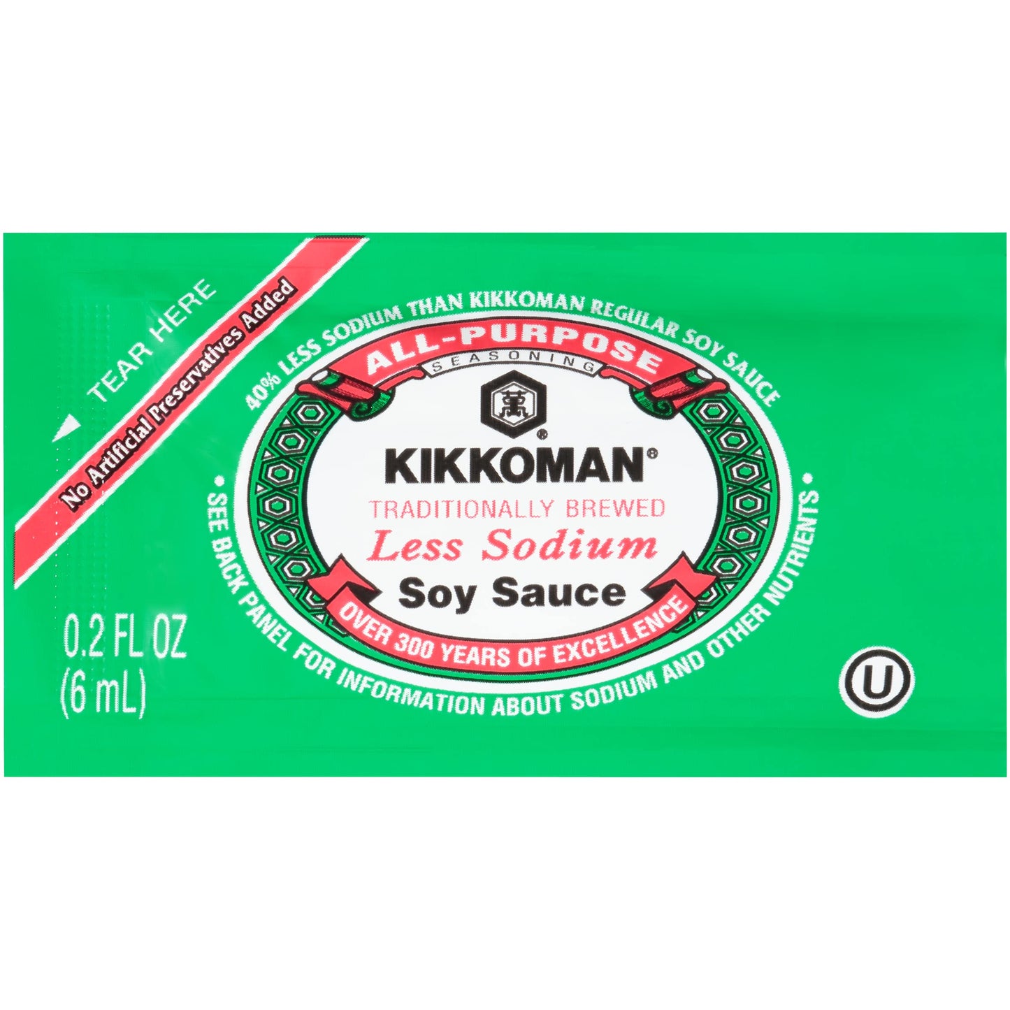 Kikkoman Low Sodium Preservative-Free Soy Sauce, 6 ml (Pack of 500), 0.02 Pound