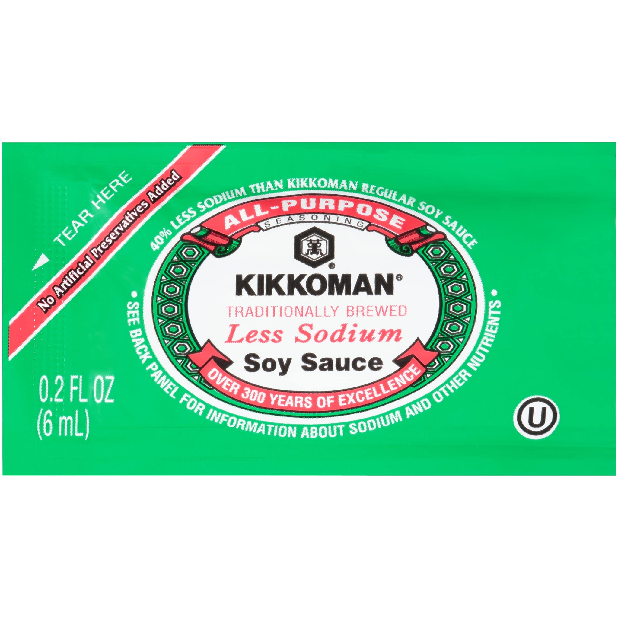 Kikkoman Low Sodium Preservative-Free Soy Sauce, 6 ml (Pack of 500), 0.02 Pound