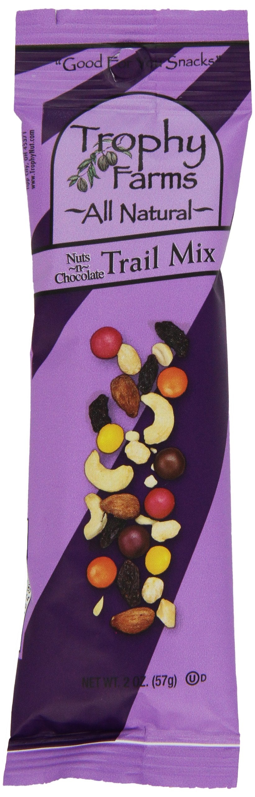 Trophy Farms Trail Mix, Nuts 'n' Chocolate, 2 Ounce (Pack of 12)