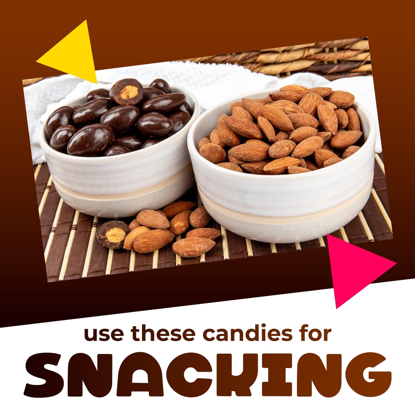 Dark Chocolate Covered Almonds Candy (2 Pound Bag)