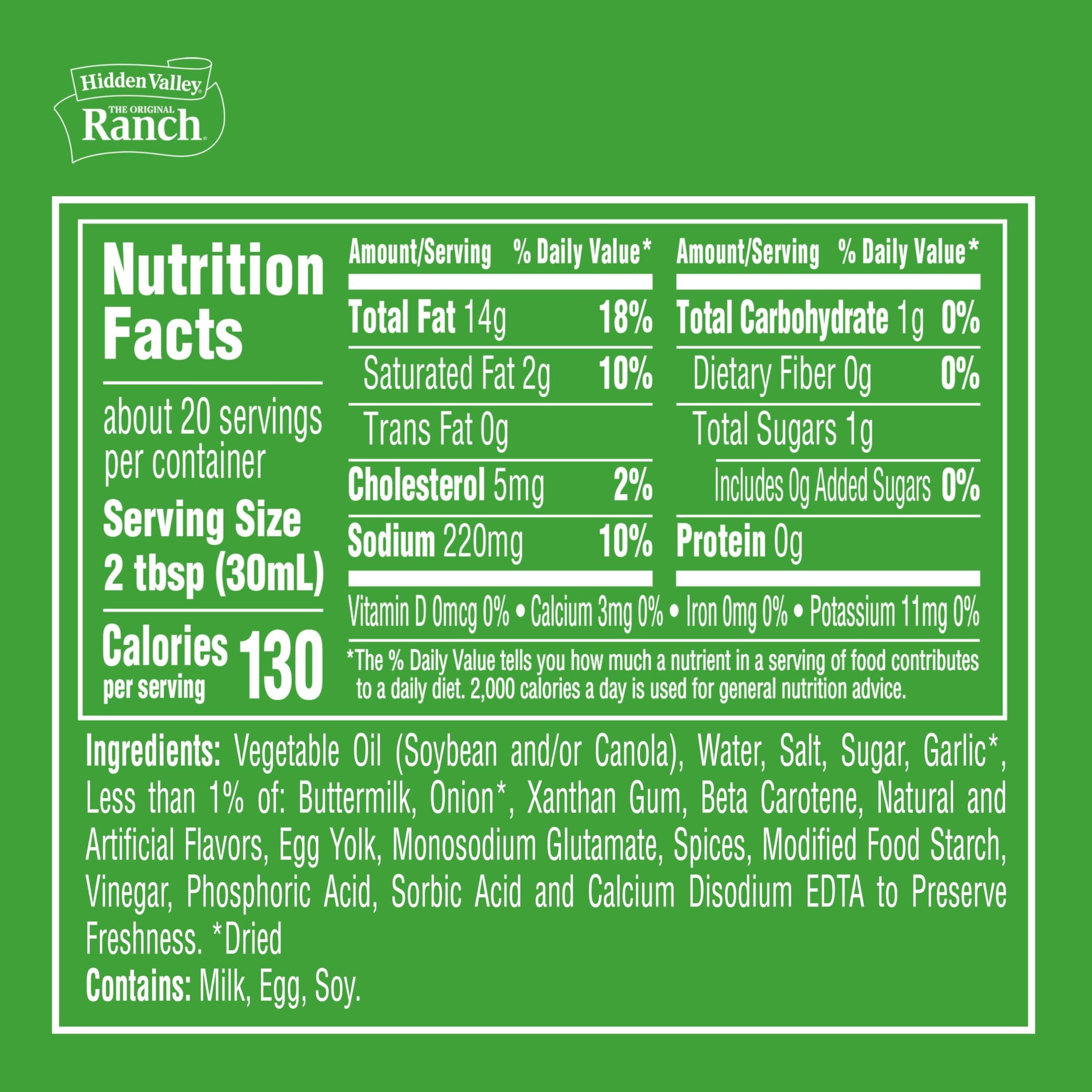 Hidden Valley Hidden Valley Garlic Ranch Dipping Sauce Topping and Dressin, 20 FZ