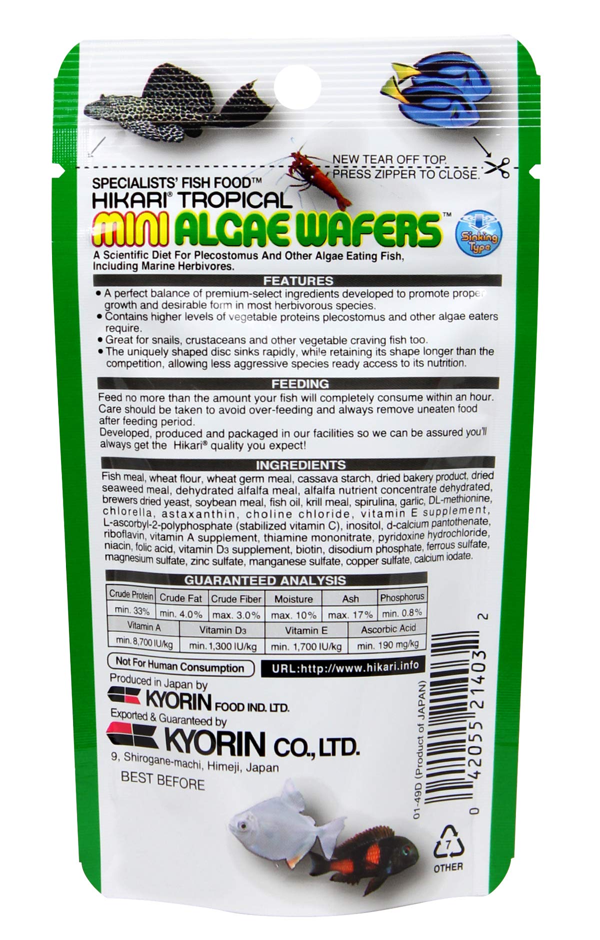 Hikari Mini Algae Wafers, 0.77 oz