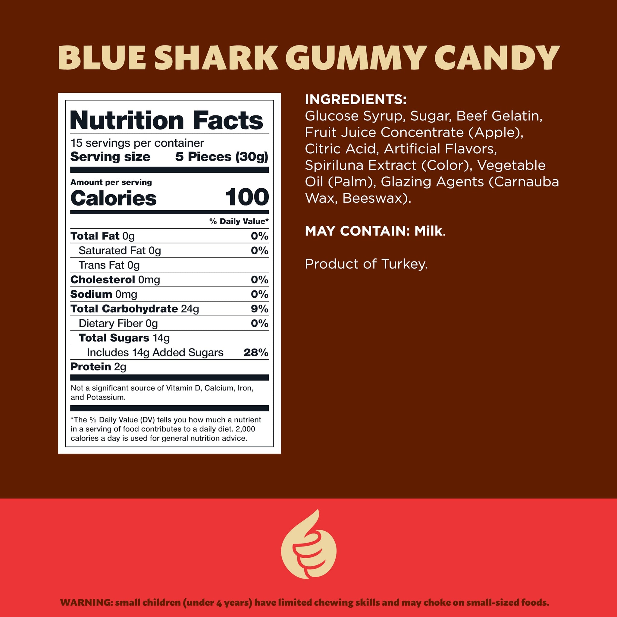 Blue Gummy Sharks | 1-Pound Bag | Dye Free Candy | Shark Gummies for Parties, Buffets, and Goodie Bags | Gummy Fish with Blue Raspberry Flavor | Chewy