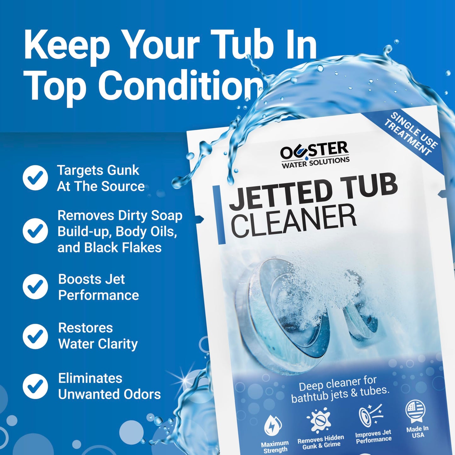 Bio Ouster Jetted Tub Cleaner Kit - Jet and Jacuzzi Tub Cleaner for Jets, Tubes, and Bathtubs - Includes Microfiber Towel - Professional Grade