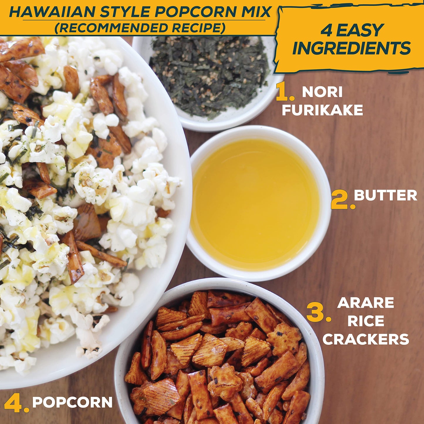 Aloha Right Now Premium Mixed Arare Rice Crackers Mochi Crunch Japanese Hawaiian Style Asian Snack Mix 1LB 16oz
