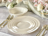 " OCCASIONS " 60 Piece Plates Pack, Heavyweight Disposable Wedding Party Plastic Bowls (14oz Soup Bowl, Plain Ivory)
