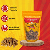 OZARK NUT ROASTERS, Salted Caramel Pecans, Sweet & Salty Flavored Snacks, World-Class Gourmet Candied Nuts, Resealable Pack of 1 (14 Ounces)