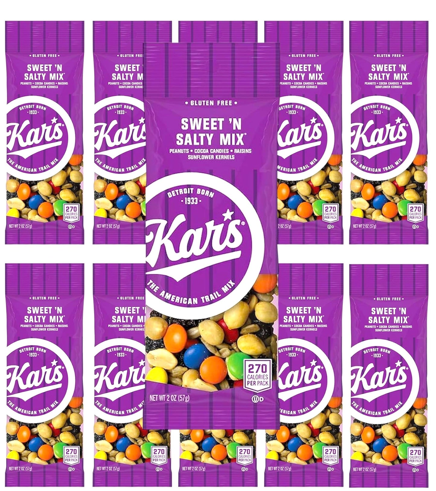 Kar's Trail Mix, Sweet 'N Salty, 2oz Pouches (10 Count)