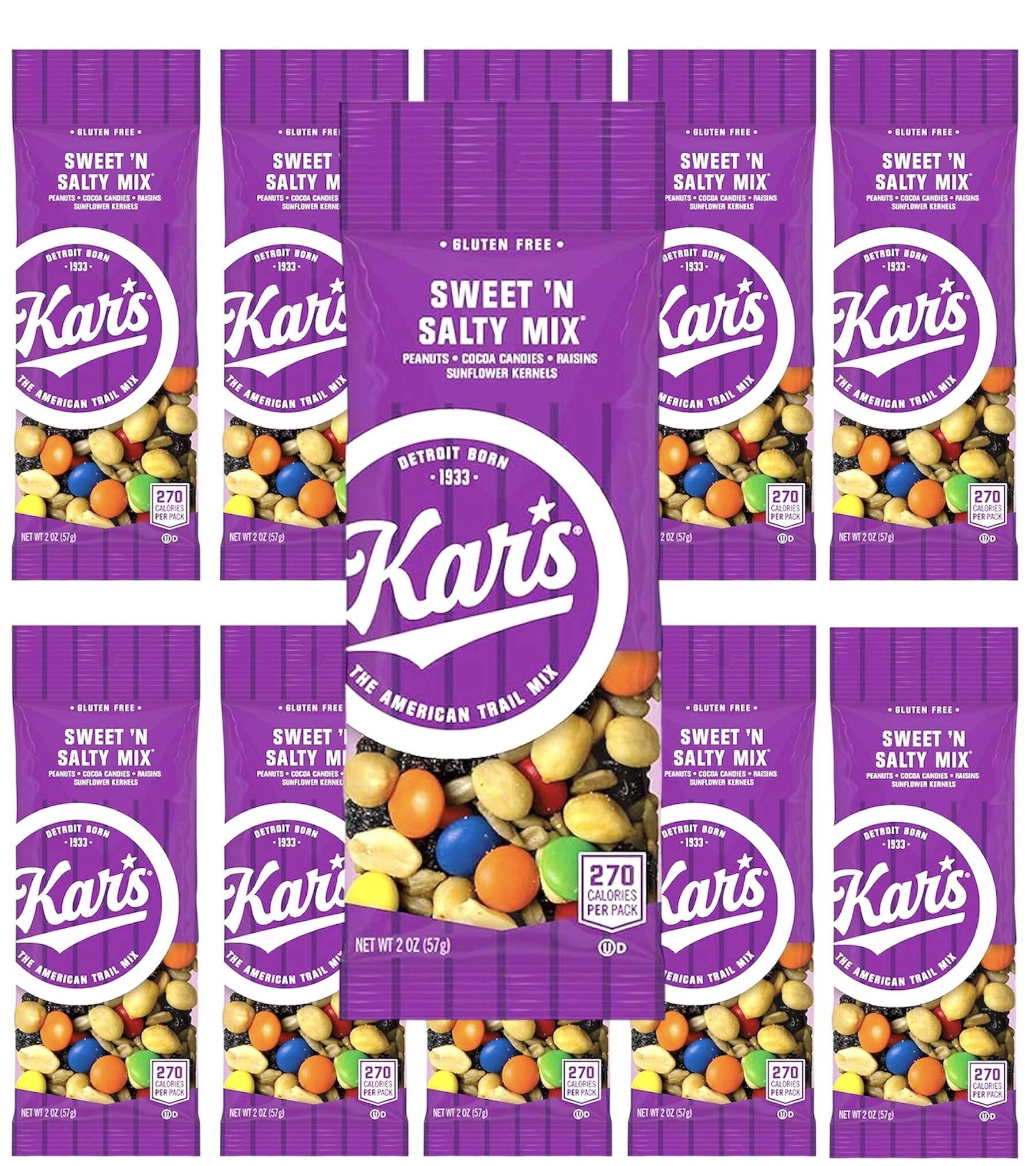 Kar's Trail Mix, Sweet 'N Salty, 2oz Pouches (10 Count)