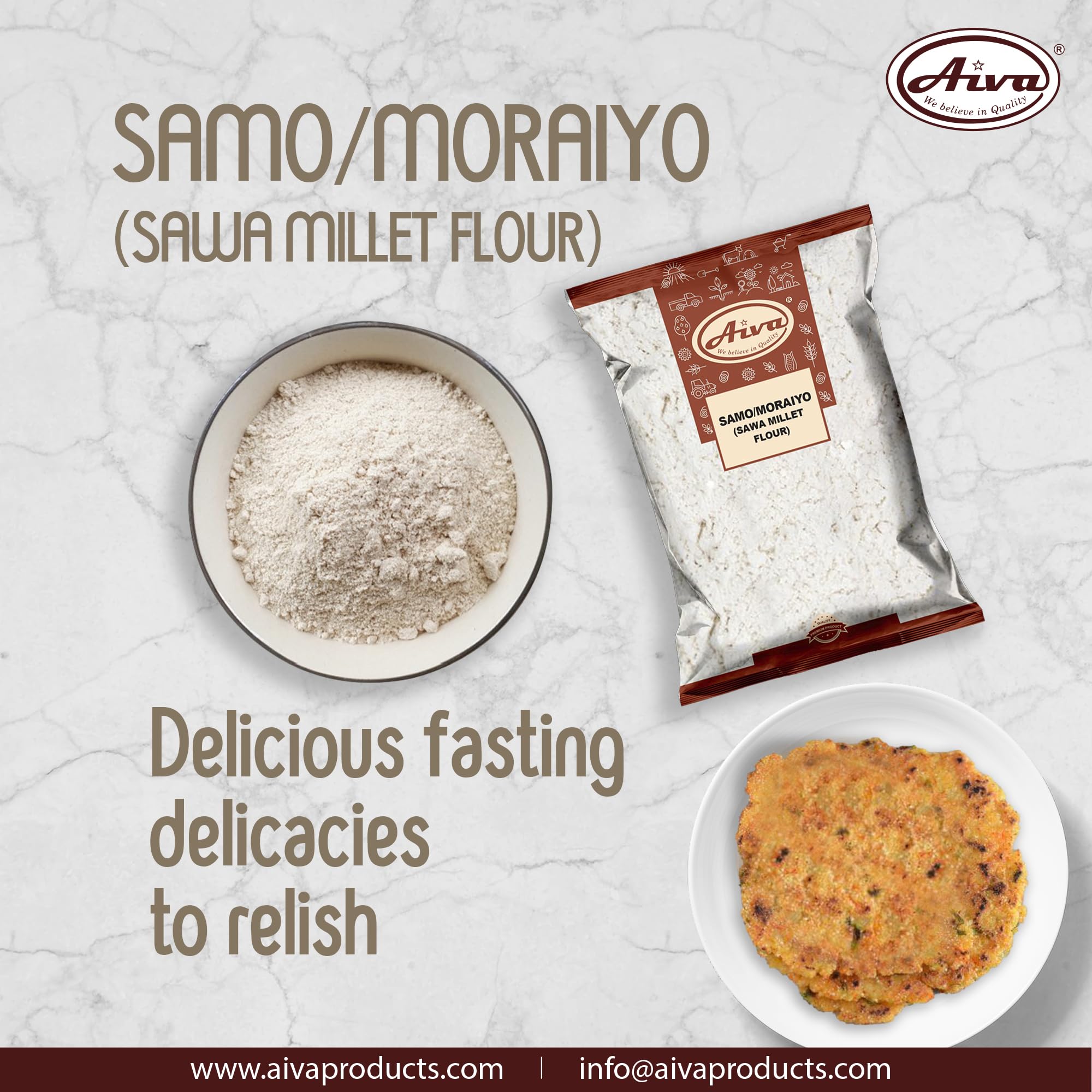 Aiva Samo (Moraiyo) Flour | Sawa Millet Flour | Flour for Cooking and Baking | 4 LB