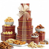 Broadway Basketeers Thank You Corporate Gift Box Tower - Premium Snack Tower with Cookies, Sweets and Savory - Corporate Gifts for Clients, Employees