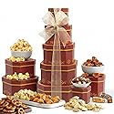 Broadway Basketeers Thank You Corporate Gift Box Tower - Premium Snack Tower with Cookies, Sweets and Savory - Corporate Gifts for Clients, Employees