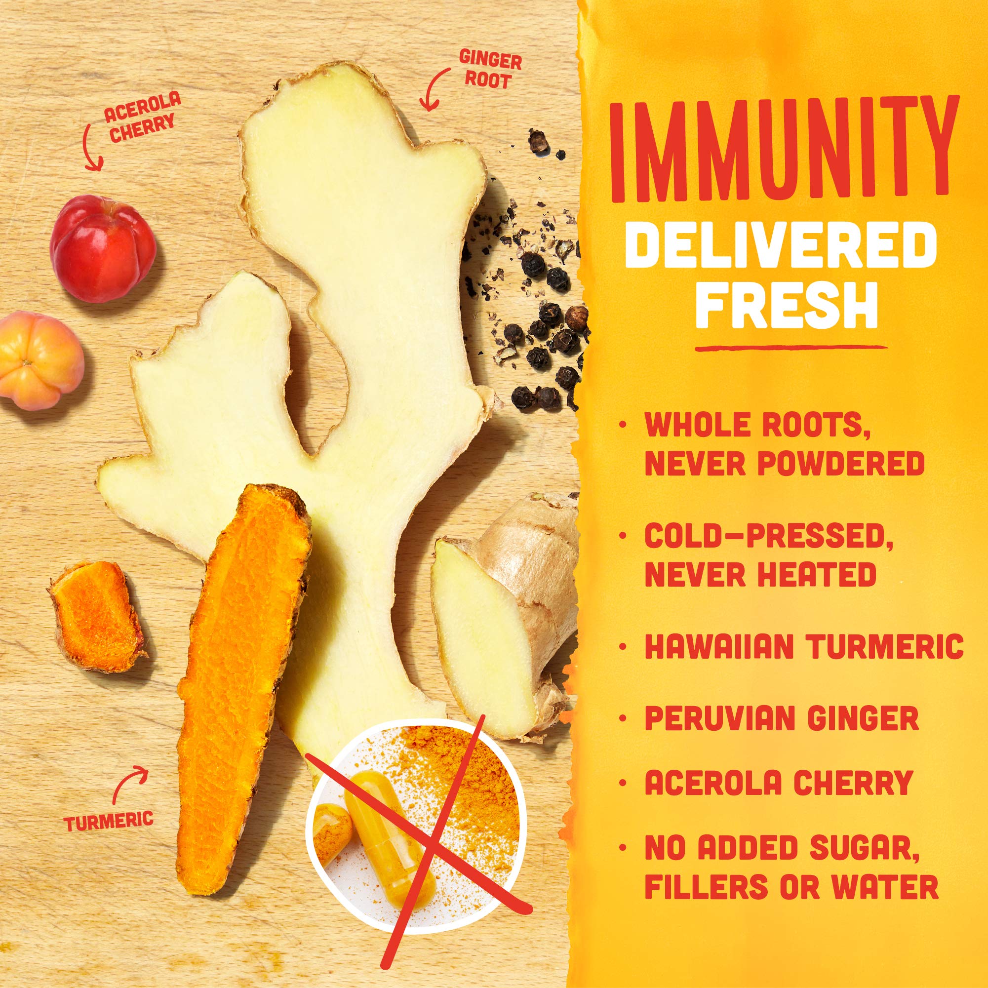 Vive Organic Immunity Boost Vitamin C, Ginger & Turmeric Shot (2oz bottle)