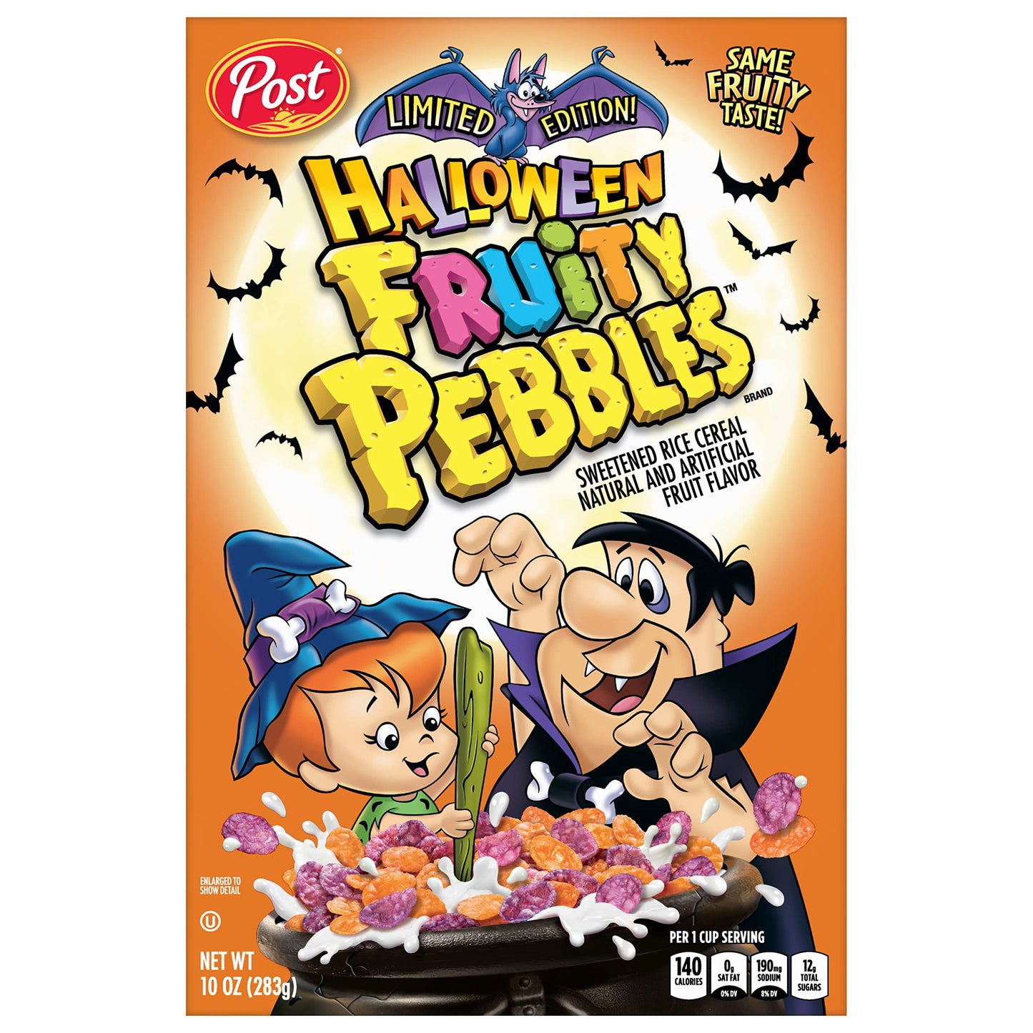 Post Halloween Fruity PEBBLES kids breakfast cereal, 10 oz