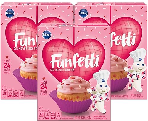 Funfetti Mother's Day Cake & Cupcake Mix with Candy Bits, 15.25 oz Box (Pack of 3)