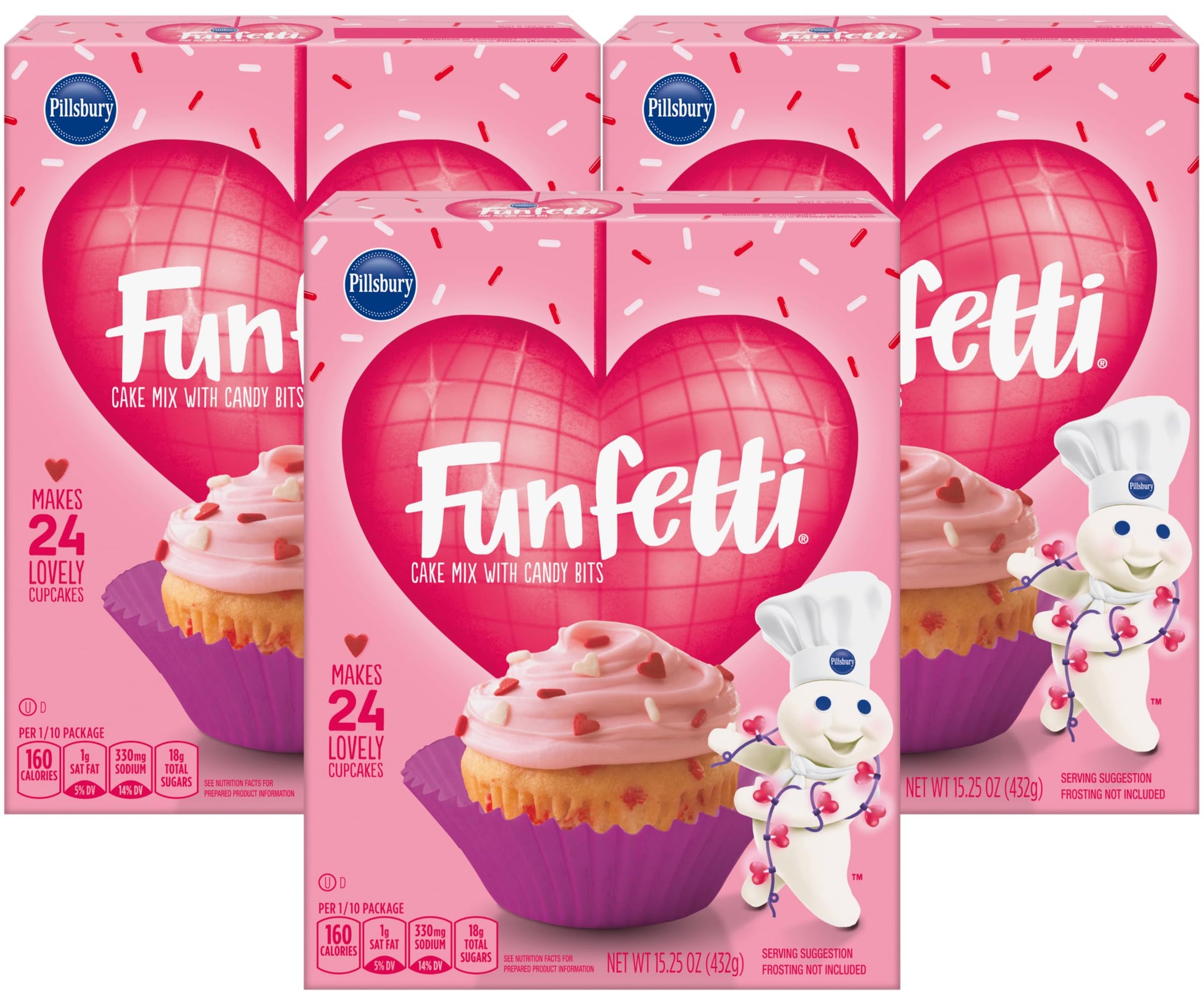 Funfetti Mother's Day Cake & Cupcake Mix with Candy Bits, 15.25 oz Box (Pack of 3)