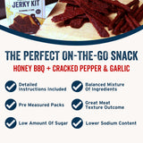 PS Seasoning Jerky Seasoning & Cure Kit Bundle - Honey BBQ & Cracked Pepper Garlic, Make Up to 30 lbs of Meat for Flavorful Jerky, Low-Sugar Seasoning
