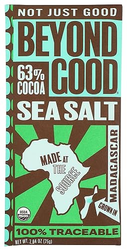 Beyond Good Organic 63% Chocolate With Sea Salt And Nibs, 2.64 OZ
