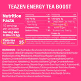 TEAZEN Energy Drink Powder Boost, 100mg Natural Caffeine with Black Tea Extract, B Vitamins, Vitamin C & L-Carnitine, Sugar-Free Energy Mix