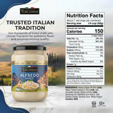 Tuscanini Alfredo Sauce, 14.1 oz | Imported from Italy | Made with Real Butter, Cream & Cheese | Rich Creamy White Pasta Sauce for Fettuccine