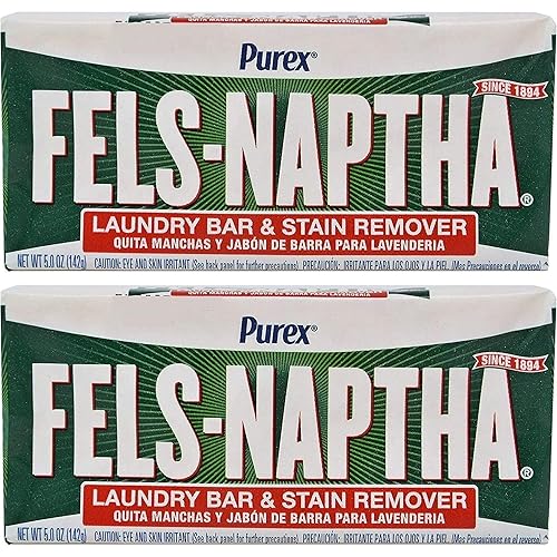 2 pack of Laundry Bar & Stain Remover & Pre-Treater, 5.0 OzFeIs-Napta