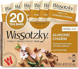 Wissotzky Almond Charm Herbal Tea Bags, 20 Tea Bags | Caffeine Free | “AKA Chemdat Hashaked” | Delicious Aroma