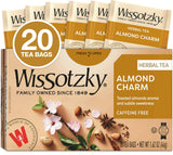 Wissotzky Almond Charm Herbal Tea Bags, 20 Tea Bags | Caffeine Free | “AKA Chemdat Hashaked” | Delicious Aroma