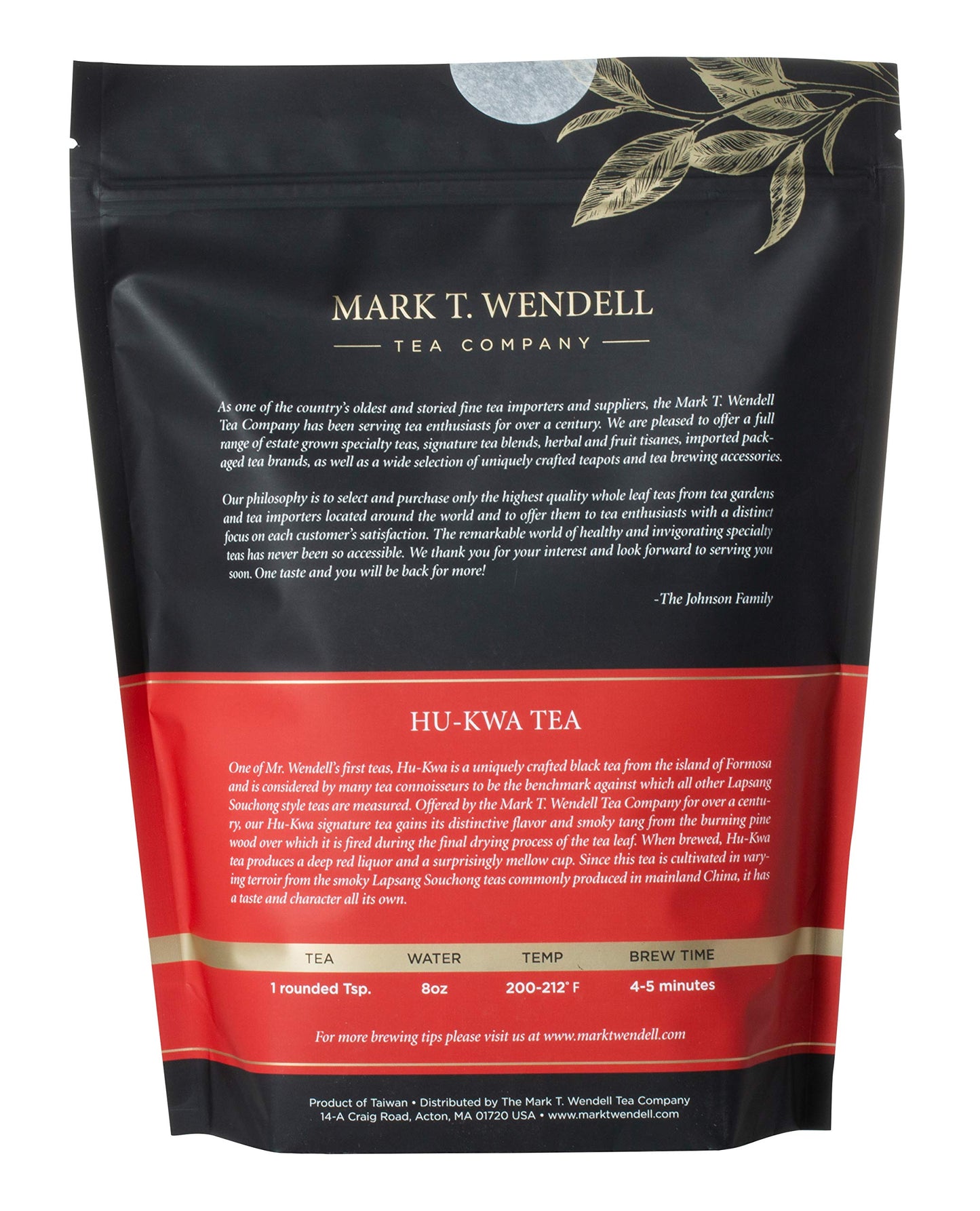 Hu-Kwa Lapsang Souchong Tea One Pound Resealable Bag