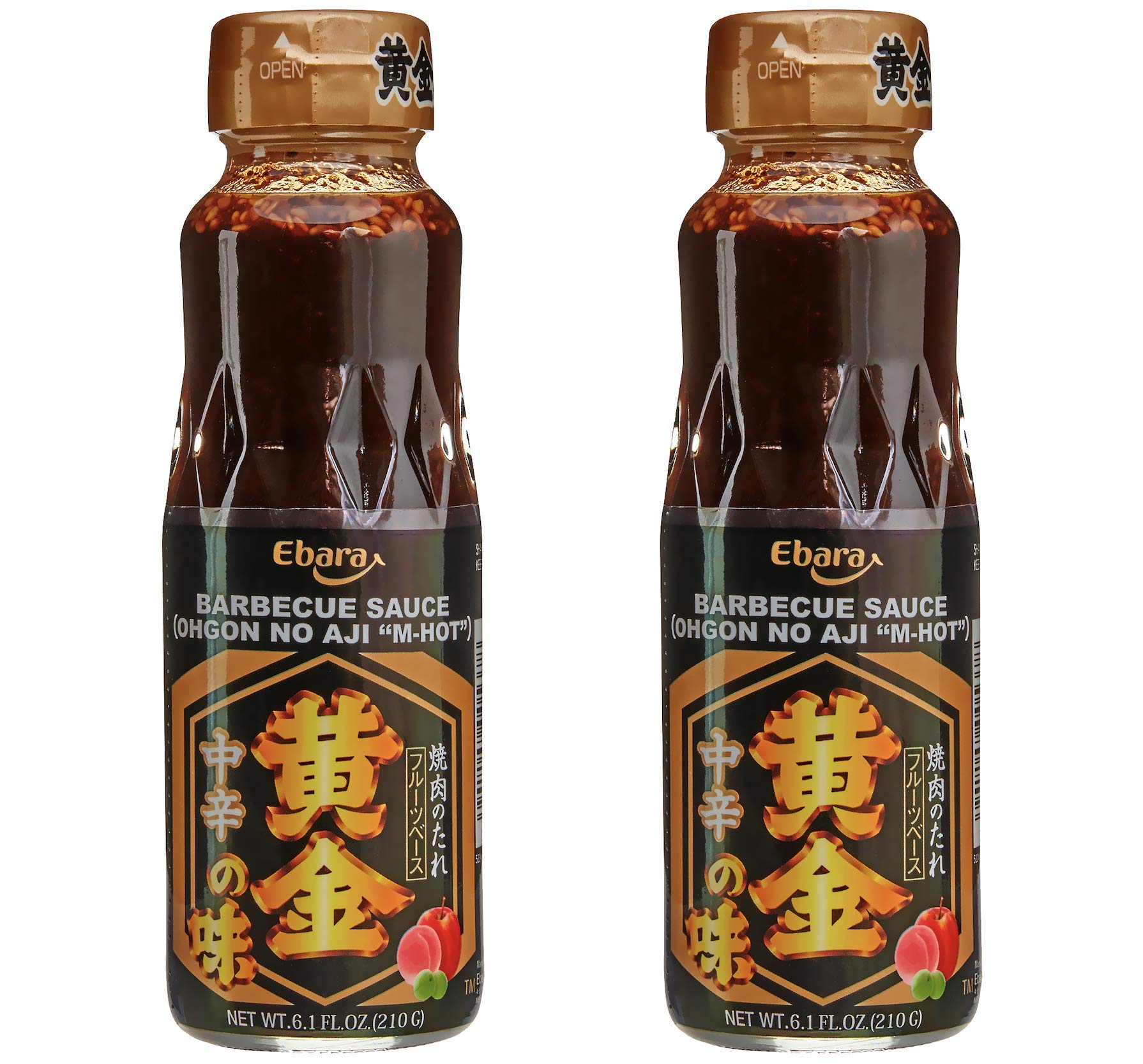 [Pack of 2, Medium Hot] [Produt of Japan] Ebara Ogon No Aji Fruit Base Yakiniku BBQ Sauce - 6.1 Fl Oz