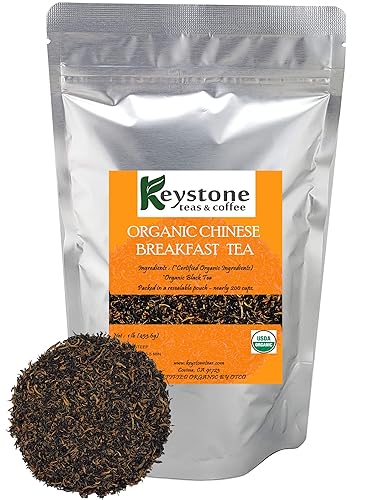 Keystoneteas Organic Bulk Chinese Breakfast Loose Leaf Tea - 16Oz (Yield nearly 200 cups)