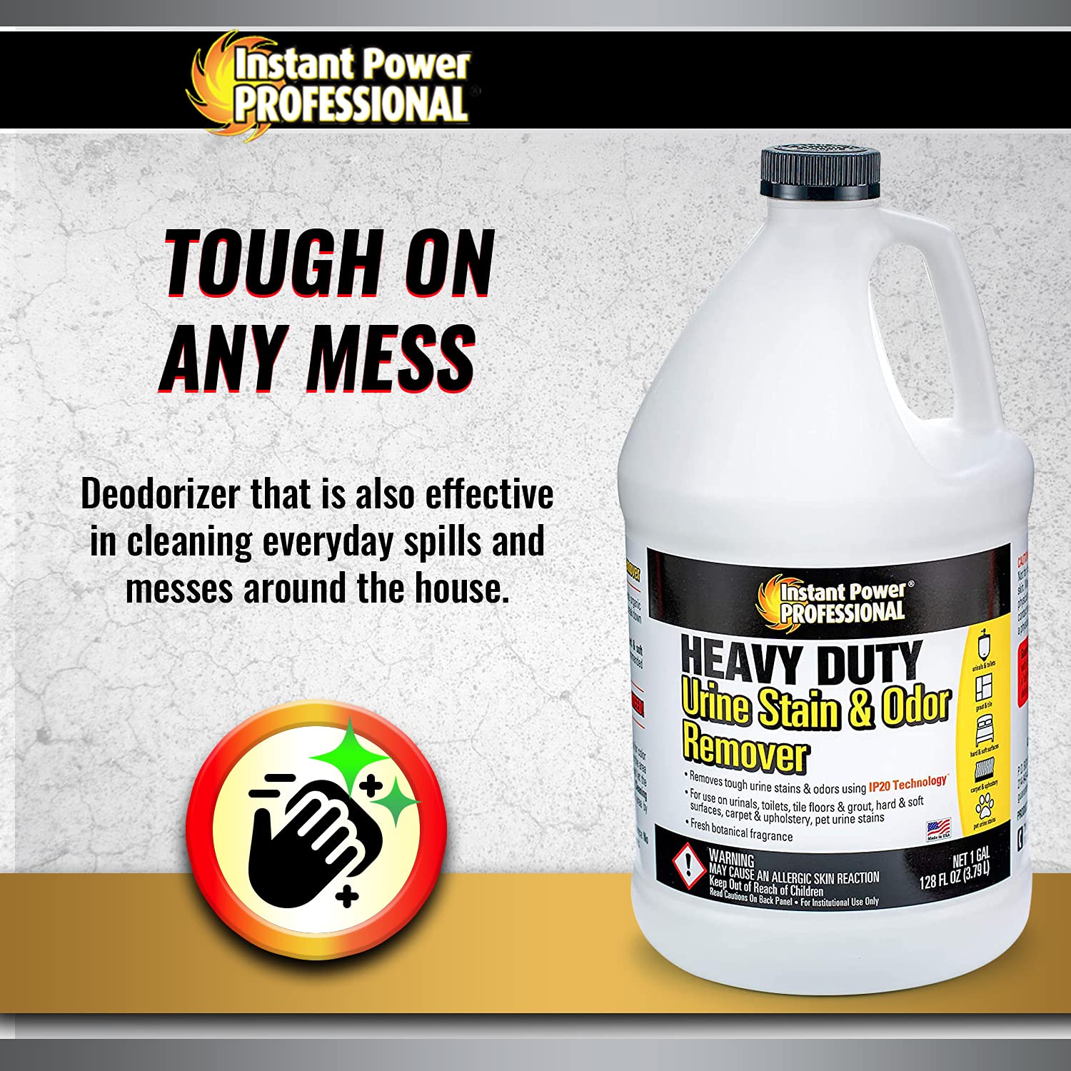 Instant Power Professional Heavy Duty Urine Stain & odor Remover, 128 Fl Oz