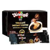 Vinacafe 30 Sticks Black Instant Coffee (0.07 oz. Per stick) Vietnamese Instant Coffee Mix, Iced Black Coffee, Cafe Den Da, Single Serve Coffee