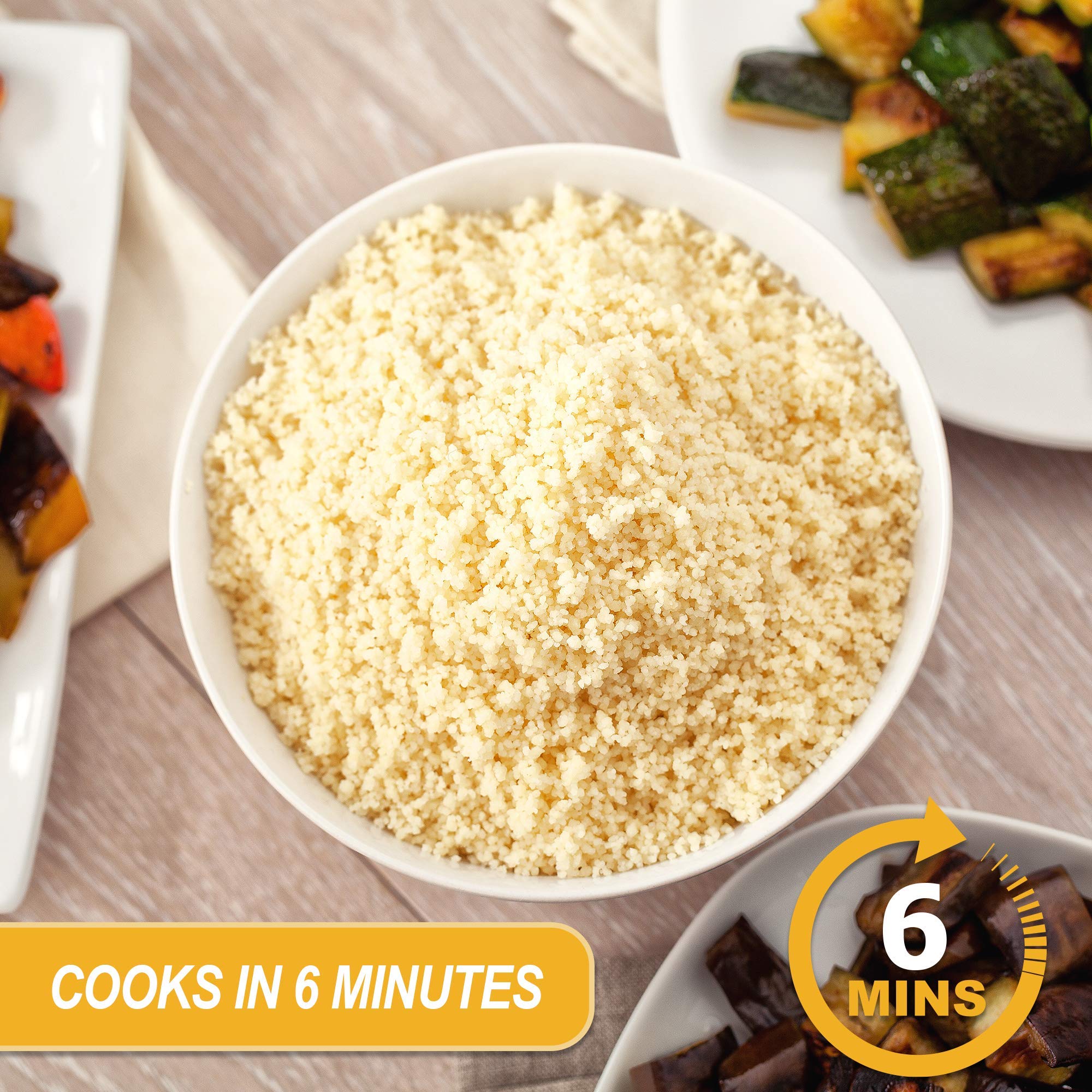 Baron’s Plain Traditional Original Couscous Pasta | 100% Natural Noodles for Salads, Soups, Stews & Side Dishes | Cooks in 6 Minutes! | Kosher | 2 Pack 26.45oz Jars