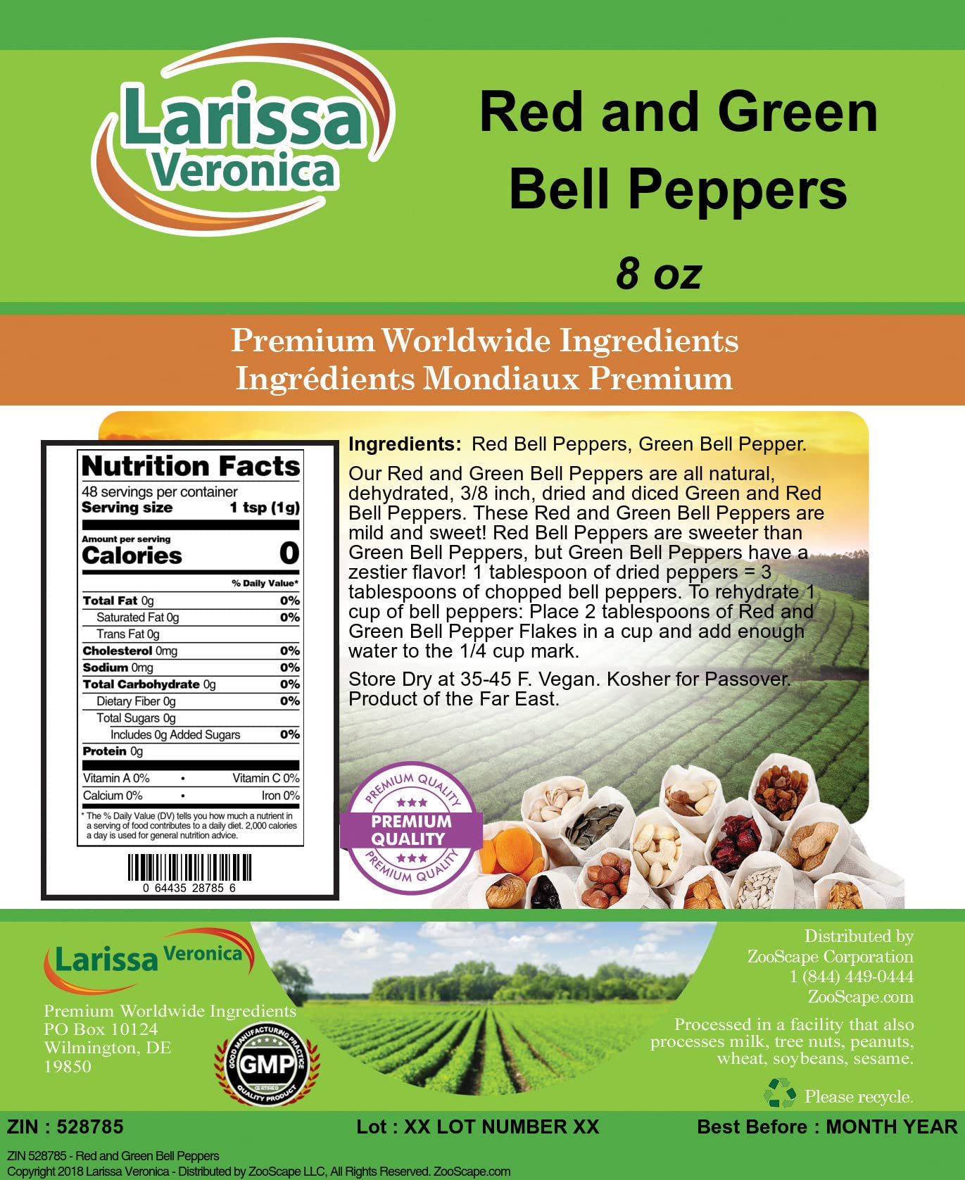 Red and Green Bell Peppers (8 oz, ZIN: 528785) - 2 Pack
