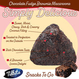 Tidbits Snacks To Go Fudge Brownie Macaroons - 5.25 oz. Family Size, Gourmet Gluten-Free Snack Treats, Delicious Vegan Dairy-Free Cookies