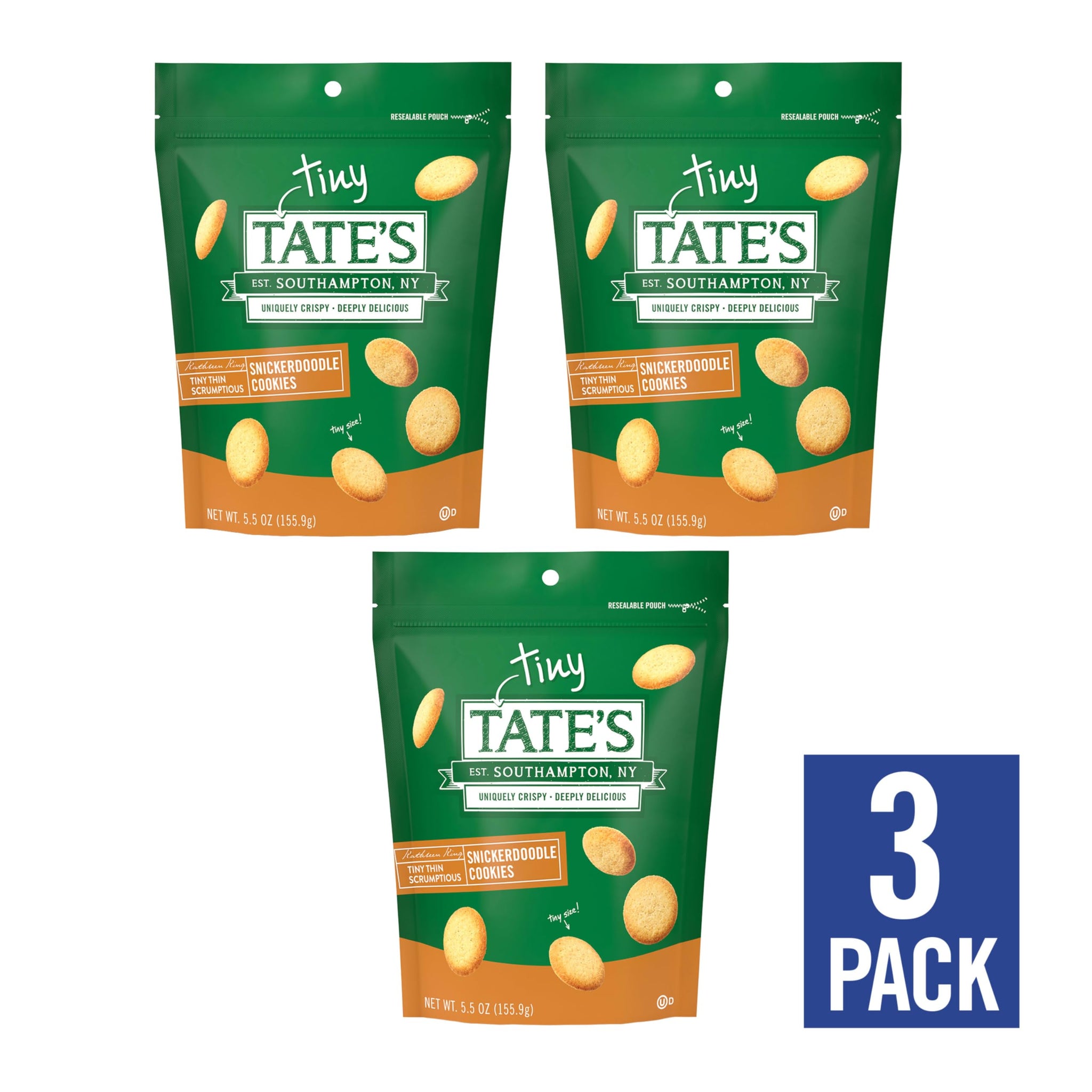 Tate's Bake Shop Tiny Snickerdoodle Cookies, 3-5.5 oz Bags